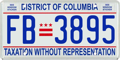 DC license plate FB3895