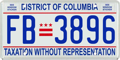 DC license plate FB3896