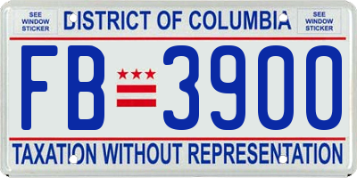 DC license plate FB3900