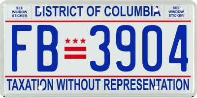 DC license plate FB3904