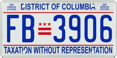 DC license plate FB3906