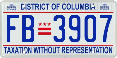 DC license plate FB3907