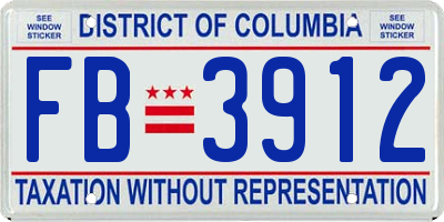 DC license plate FB3912