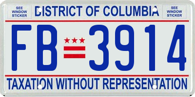 DC license plate FB3914