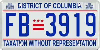 DC license plate FB3919