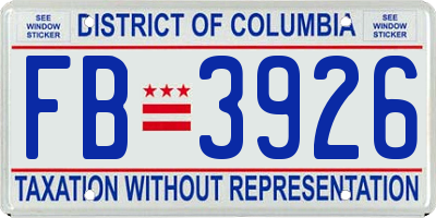 DC license plate FB3926