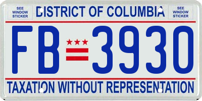 DC license plate FB3930