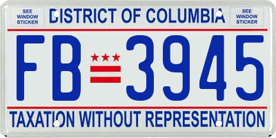 DC license plate FB3945