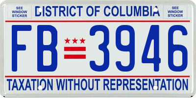 DC license plate FB3946