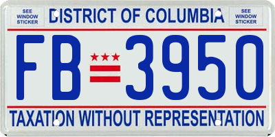 DC license plate FB3950