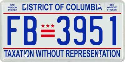 DC license plate FB3951