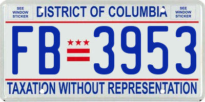 DC license plate FB3953