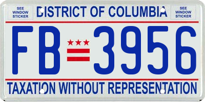 DC license plate FB3956