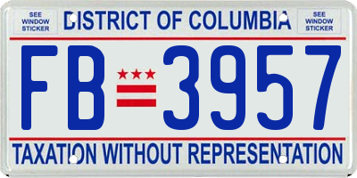 DC license plate FB3957