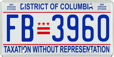 DC license plate FB3960