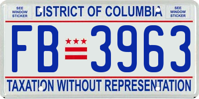 DC license plate FB3963