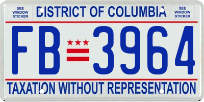 DC license plate FB3964