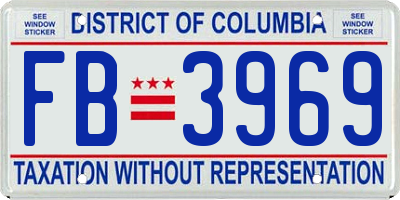 DC license plate FB3969