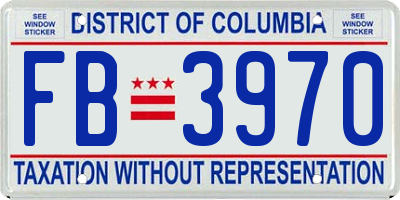 DC license plate FB3970