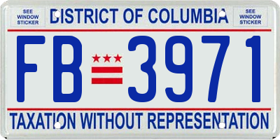 DC license plate FB3971