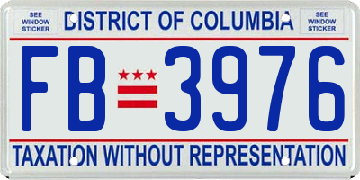 DC license plate FB3976