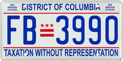 DC license plate FB3990