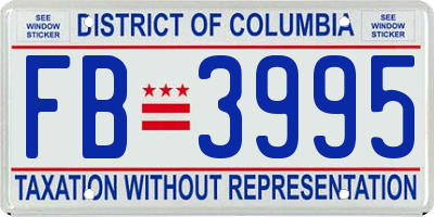 DC license plate FB3995