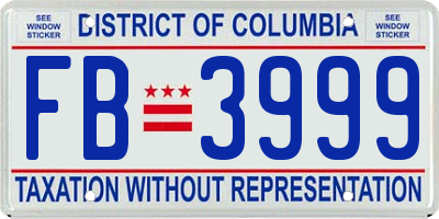 DC license plate FB3999