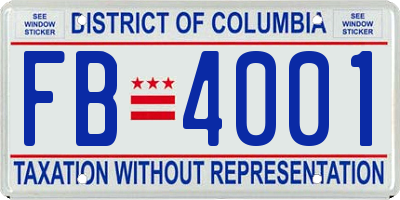 DC license plate FB4001