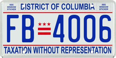 DC license plate FB4006