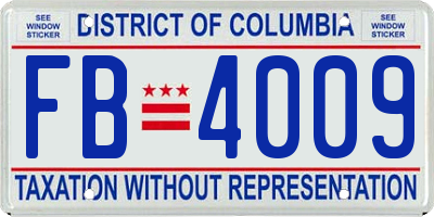 DC license plate FB4009