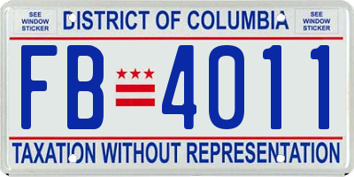 DC license plate FB4011