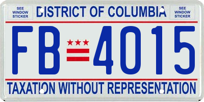 DC license plate FB4015