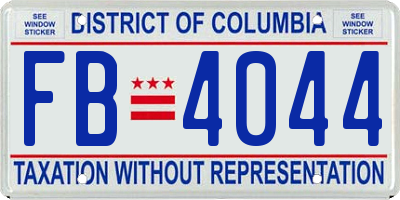 DC license plate FB4044