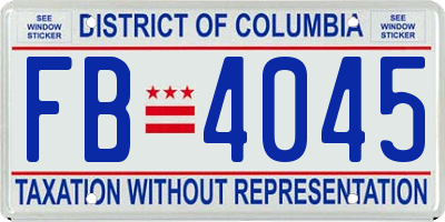 DC license plate FB4045