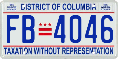 DC license plate FB4046