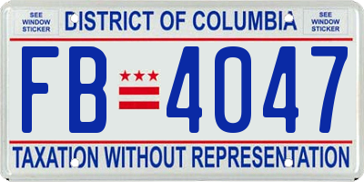 DC license plate FB4047