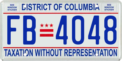 DC license plate FB4048