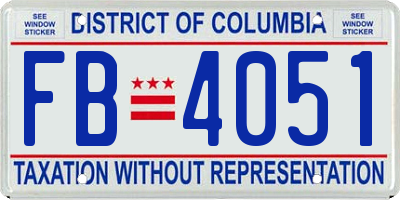 DC license plate FB4051