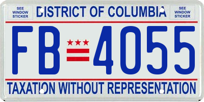 DC license plate FB4055