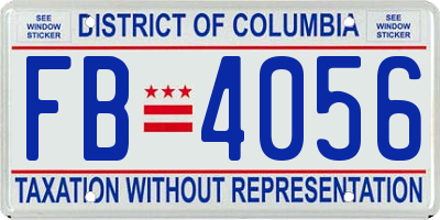 DC license plate FB4056