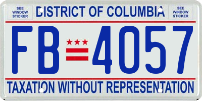 DC license plate FB4057