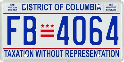 DC license plate FB4064