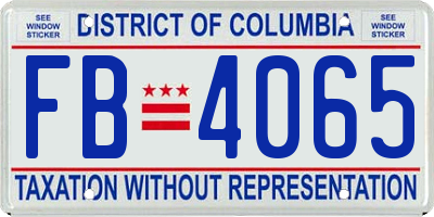 DC license plate FB4065