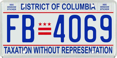 DC license plate FB4069