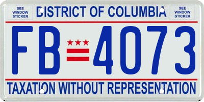 DC license plate FB4073