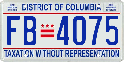 DC license plate FB4075