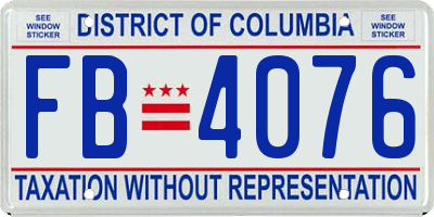 DC license plate FB4076