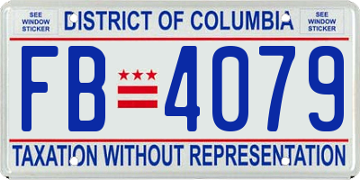 DC license plate FB4079