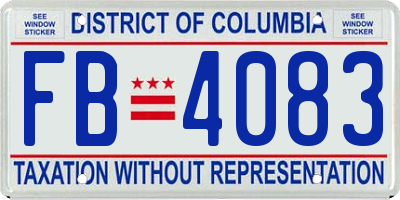 DC license plate FB4083